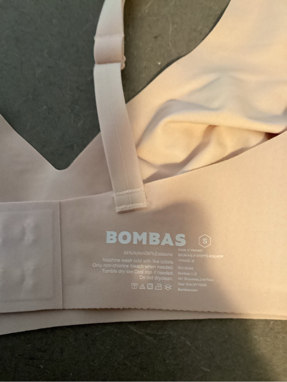 Bombas No Show Plunge Bralette Pink Sandstone Small - Picture 4 of 10